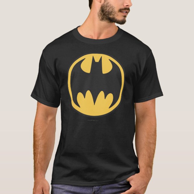 Camiseta Símbolo de Batman | Logo del Círculo Amarillo oscu (Anverso)