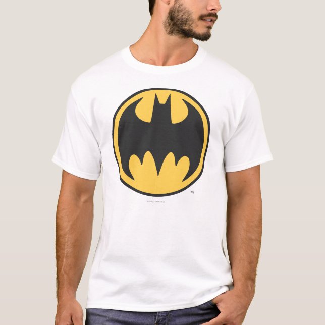 Camiseta Símbolo de Batman | Logo del Círculo Amarillo Oscu (Anverso)