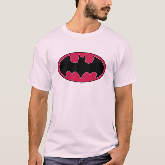 Camiseta Símbolo de Batman | Logotipo rojo negro (Anverso)