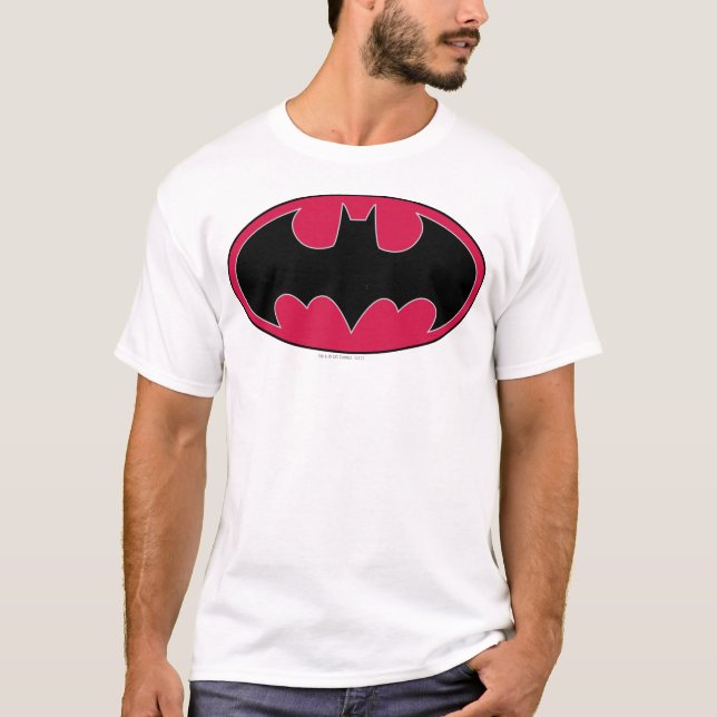 Camiseta Símbolo de Batman | Logotipo rojo negro (Anverso)