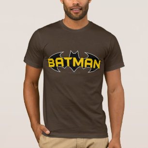 Camiseta Símbolo de Batman   Nombre Logotipo amarillo y neg