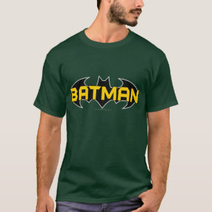 Camiseta Símbolo de Batman   Nombre Logotipo amarillo y neg