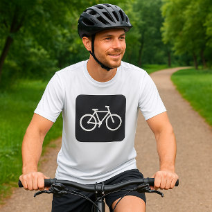 Camiseta Símbolo de bicicleta blanco y negro