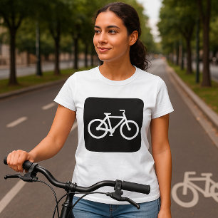 Camiseta Símbolo de bicicleta minimalista en negro y blanco