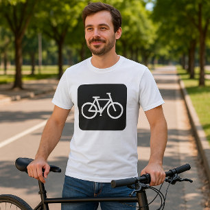 Camiseta Símbolo de bicicleta minimalista en negro y blanco