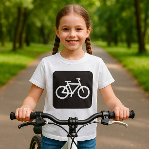 Camiseta Símbolo de bicicleta minimalista en negro y blanco