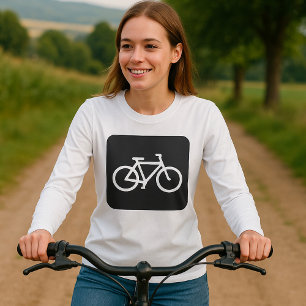 Camiseta Símbolo de bicicleta minimalista en negro y blanco