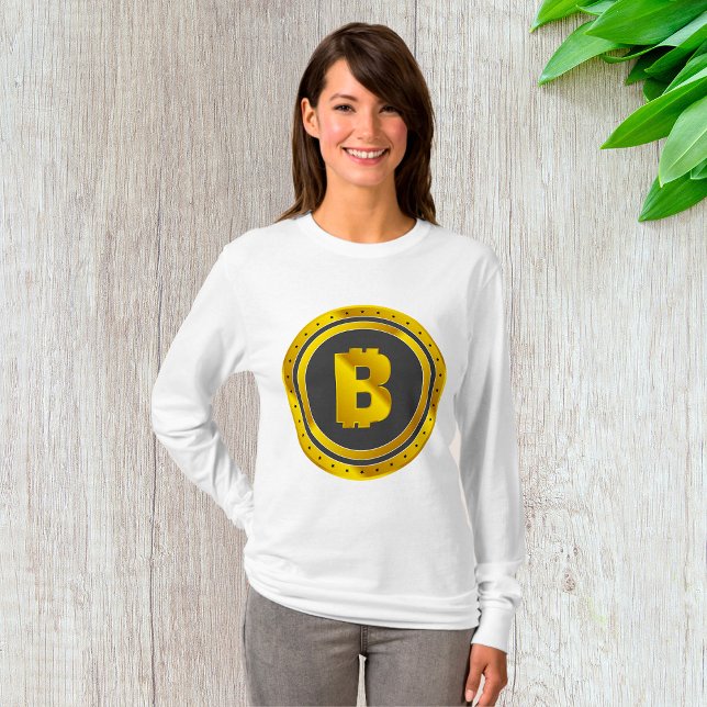 Camiseta Símbolo de Bitcoin dorado Moneda digital (Subido por el creador)