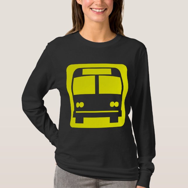 Camiseta Símbolo de bus - Amarillo (Anverso)