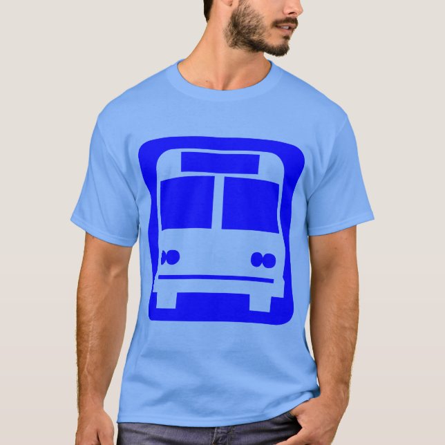 Camiseta Símbolo de bus - Azul (Anverso)