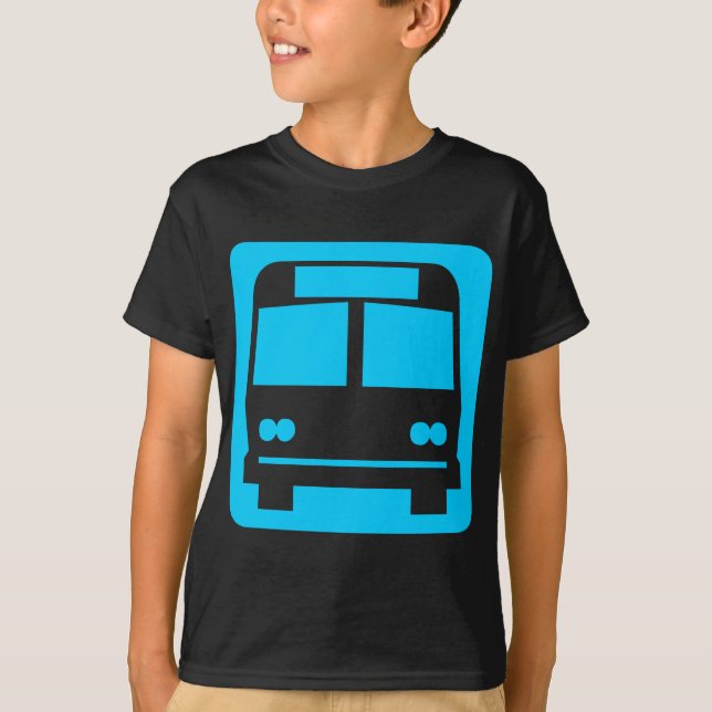 Camiseta Símbolo de bus - Azul cielo (Anverso)