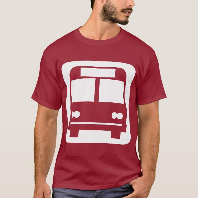 Camiseta Símbolo de bus - Blanco sobre oscuro (Anverso)