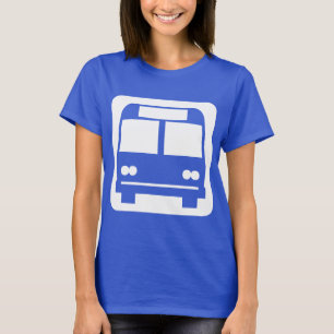 Camiseta Símbolo de bus - Blanco sobre oscuro