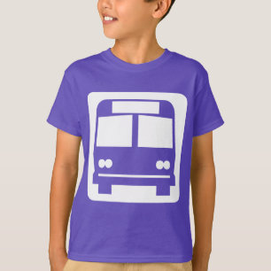 Camiseta Símbolo de bus - Blanco sobre oscuro