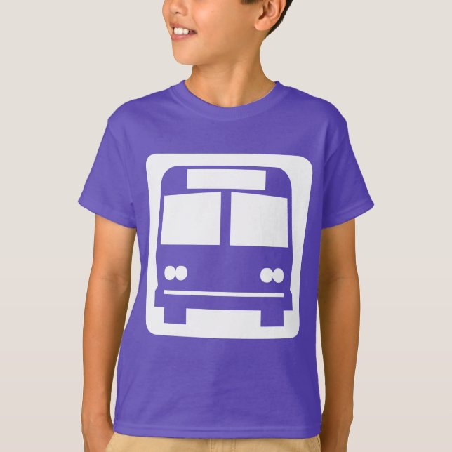 Camiseta Símbolo de bus - Blanco sobre oscuro (Anverso)