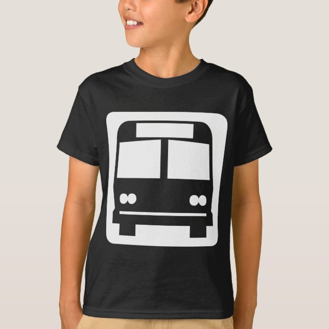 Camiseta Símbolo de bus - Blanco sobre oscuro (Anverso)