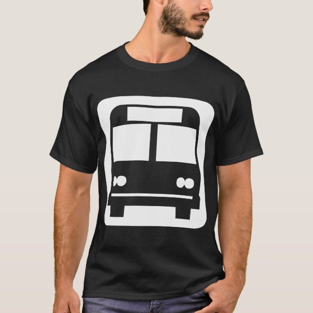 Camiseta Símbolo de bus - Blanco sobre oscuro (Anverso)