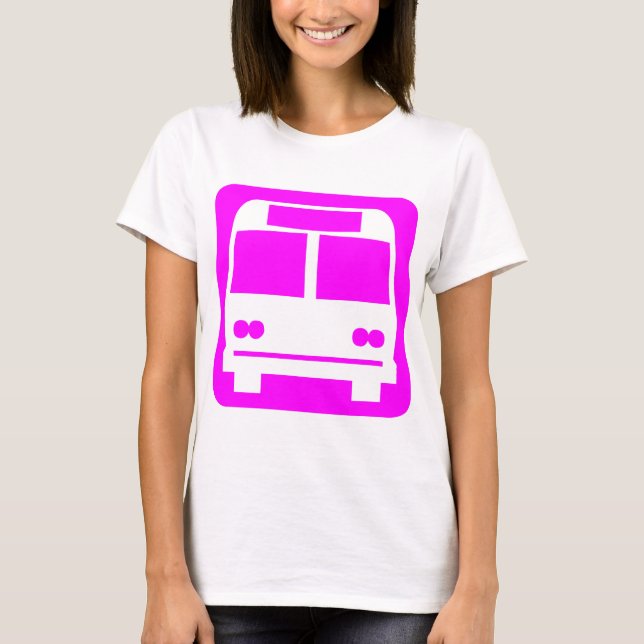 Camiseta Símbolo de bus - Magenta (Anverso)
