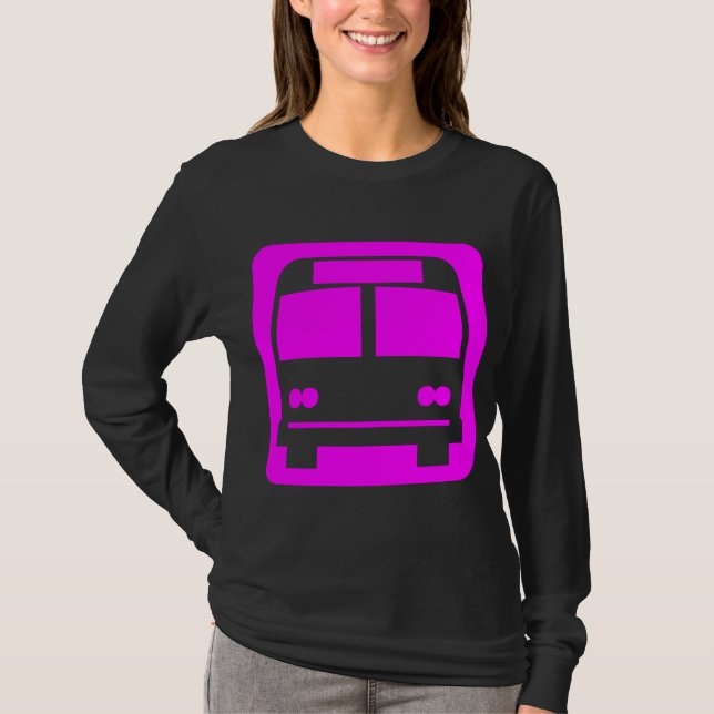 Camiseta Símbolo de bus - Magenta (Anverso)