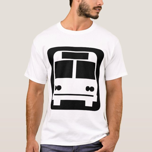 Camiseta Símbolo de bus - Negro (Anverso)