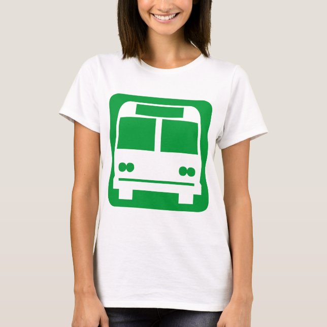 Camiseta Símbolo de bus - Verde de hierba (Anverso)