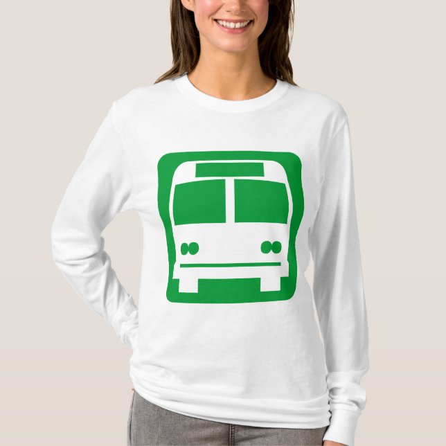 Camiseta Símbolo de bus - Verde de hierba (Anverso)
