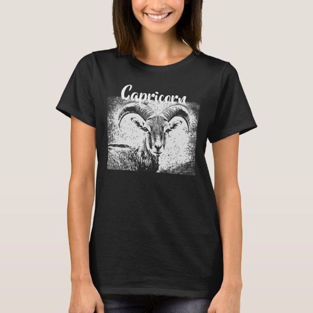 Camiseta Símbolo de capricornio de Rótulo zodiaco (Anverso)