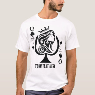 Camiseta Símbolo de carta de juego de la Reina de Espadas c