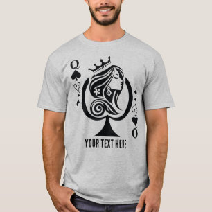 Camiseta Símbolo de carta de juego de la Reina de Espadas c