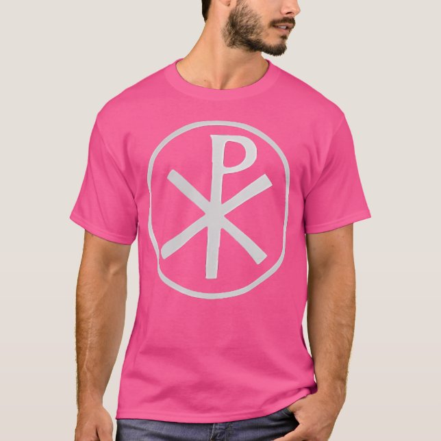 Camiseta Símbolo de Chi Rho de doble cara Tee cristiano (Anverso)