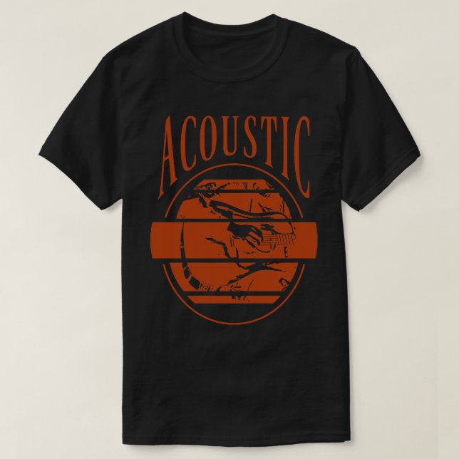 Camiseta Símbolo de círculo marrón de guitarra acústica (Diseño del anverso)