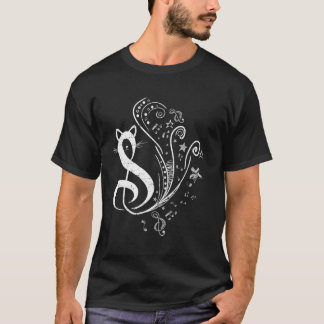 Camiseta Símbolo de clave de sol de gato música y amante de