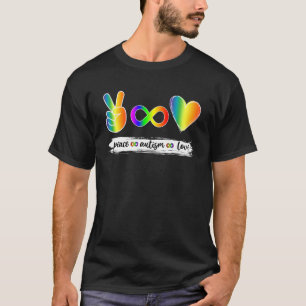 Camiseta Símbolo de Conciencia del Autismo Paz Amor Infinit