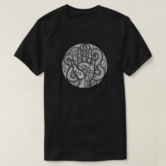 CAMISETA SÍMBOLO DE CTHULHU NECRONOMICON MANO DE AGUA
