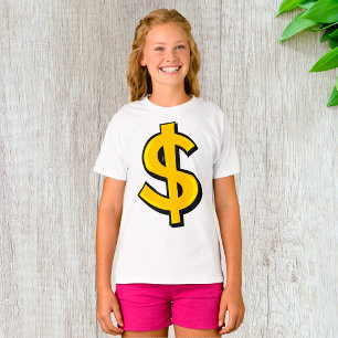Camiseta Símbolo de dólar de oro negrita amarillo Símbolo d