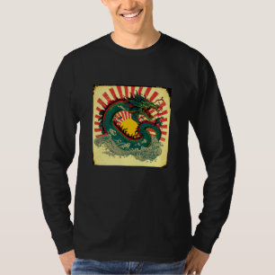 Camiseta Símbolo de dragón rojo estético japonés Kanji Japó