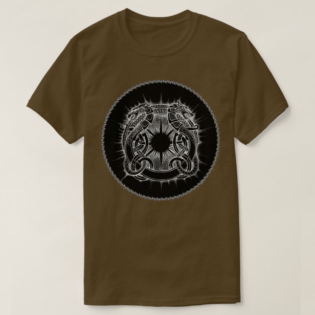 Camiseta Símbolo de Dragon y Wolf Viking (Diseño del anverso)
