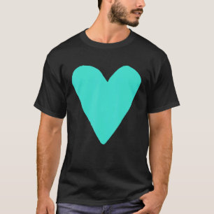 Camiseta Símbolo de forma cardíaca Amor Amor Amor Paz Turqu