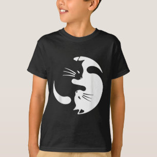 Camiseta Símbolo de gato Yin Yang Cuadros Gato Blanco Y Neg
