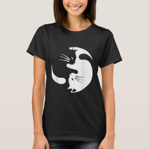 Camiseta Símbolo de gato Yin Yang Cuadros Gato Blanco Y Neg