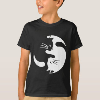 Camiseta Símbolo de gato Yin Yang Gato blanco y negro lindo