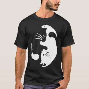 Camiseta Símbolo de gato Yin Yang Gato blanco y negro lindo