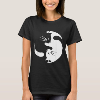 Camiseta Símbolo de gato Yin Yang Gato blanco y negro lindo
