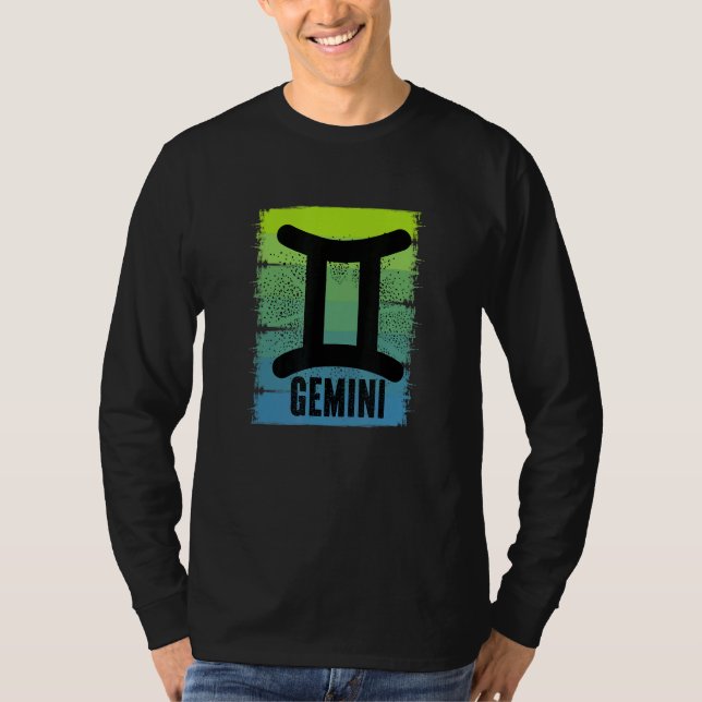 Camiseta Símbolo de Gemini masculino Mayo Junio Cumpleaños  (Anverso)