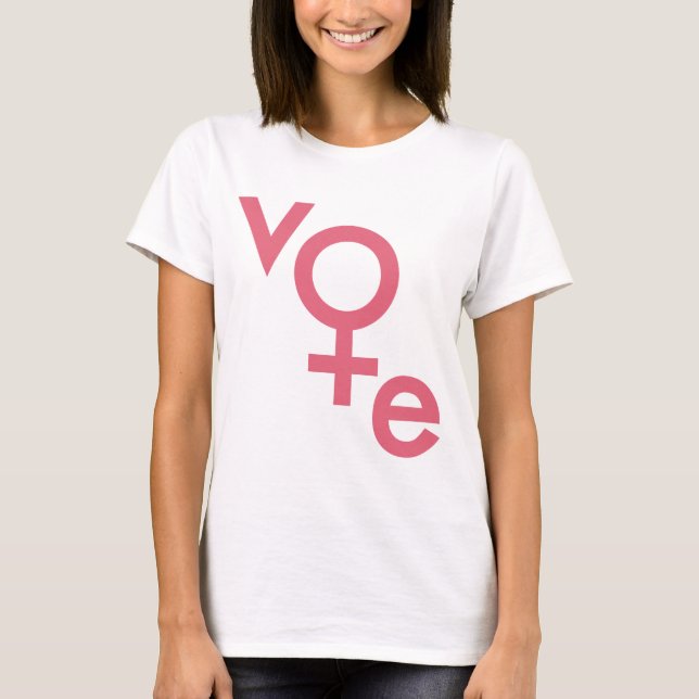 Camiseta Símbolo de género femenino votando (Anverso)