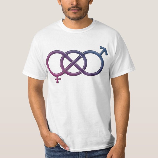 Camiseta Símbolo de género Knot con bandera de orgullo bise (Anverso)