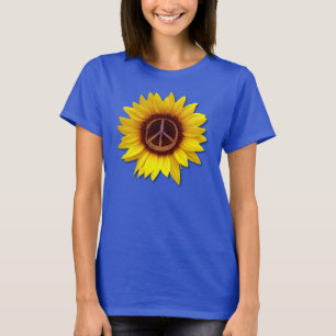 Camiseta Símbolo de girasol de la paz interior Anti-guerra 
