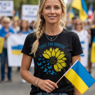Camiseta Símbolo de girasol de Paz. Paz para Ucrania. 