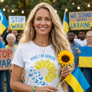 Camiseta Símbolo de girasol de Paz. Paz para Ucrania. 