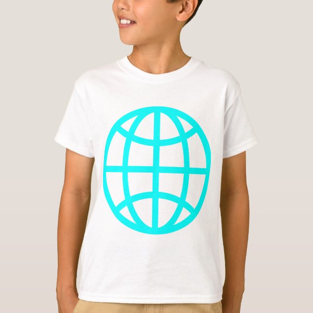 Camiseta Símbolo de globo - cian (Anverso)